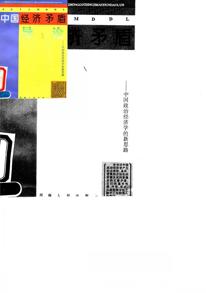 中国经济矛盾导论  中国政治经济学的新思路 封面