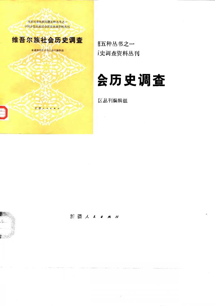 中国少数民族社会历史调查资料丛刊  维吾尔族社会历史调查 封面