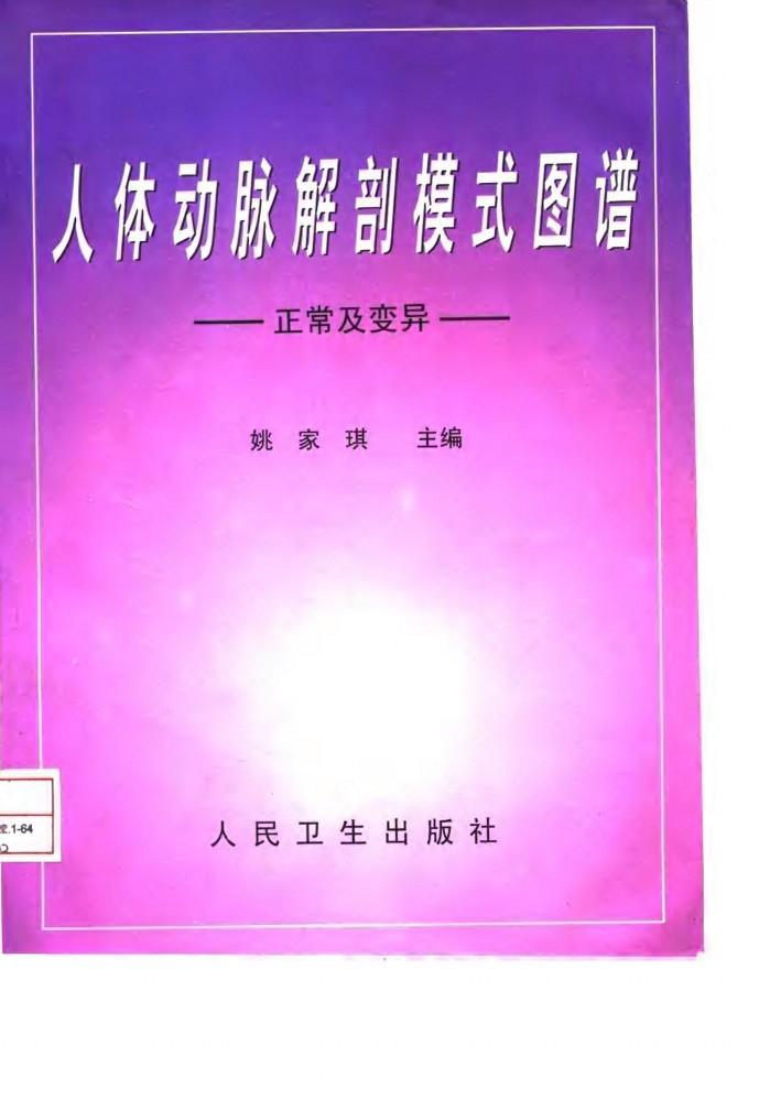 人体动脉解剖模式图谱  正常及变异 封面