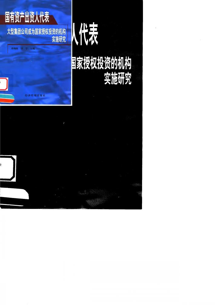 国有资产出资人代表  大型集团公司成为国家授权投资的机构实施研究 封面