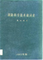 国防科学技术叙词表  英汉索引  1985年版 封面