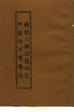 佛说大乘无量寿庄  严清净平等觉经 封面