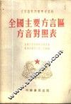 全国主要方言区方音对照表 封面