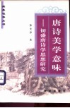 唐诗美学意味  初盛唐诗学思想研究 封面