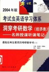 洞穿考研数学  经济类  名师授课听课笔记 封面