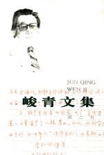 峻青文集  第2卷  短篇小说  中篇小说  电影文学剧本 封面