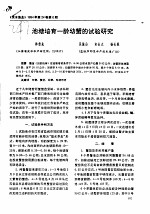 池塘培育一龄幼蟹的试验研究 封面