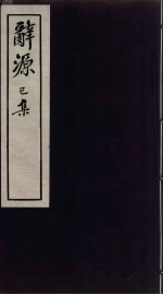 辞源  巳集 封面