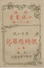 恨绮愁罗记  历史小说卷  上 封面