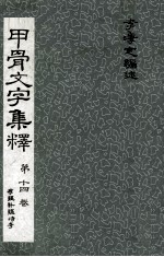 甲骨文字集释  第14卷  存疑补疑诗考 封面