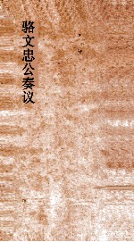 骆文忠公奏议稿  湘中稿  巳未中 封面