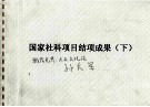 国家社科项目结项成果  下 封面