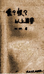 爱？恨？以上皆非 封面