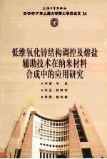 2007年上海大学博士学位论文  54  低维氧化锌结构调控及熔盐辅助技术在纳米材料合成中的应用研究 封面