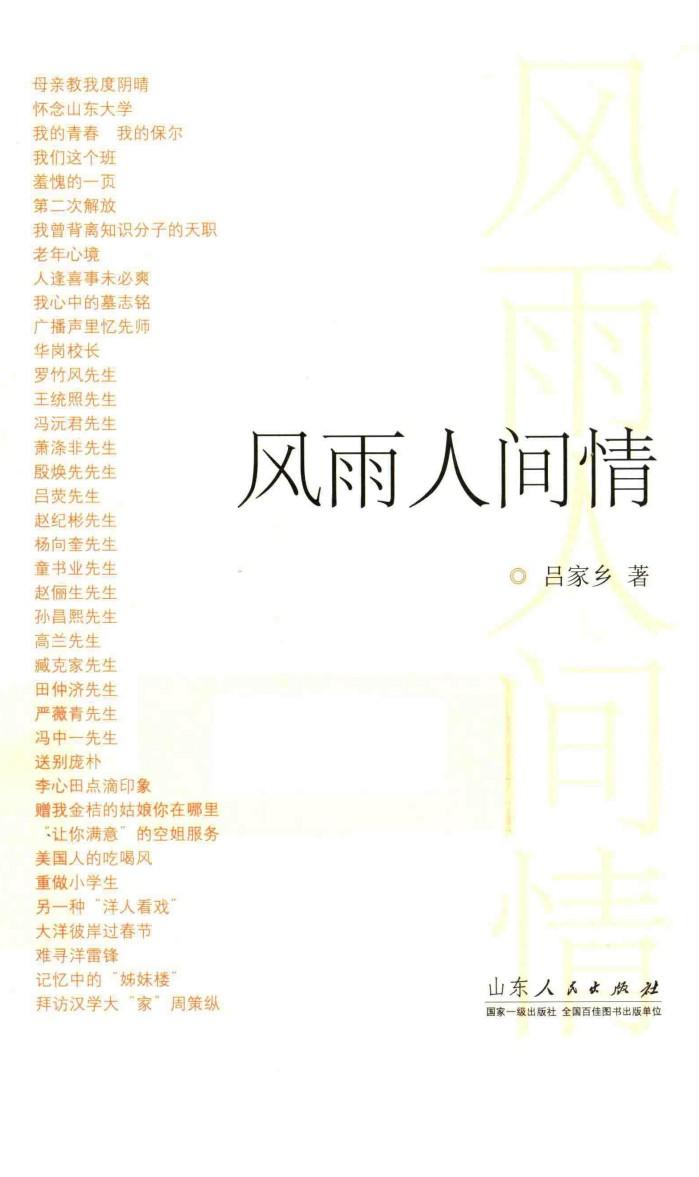 风雨人间情 封面