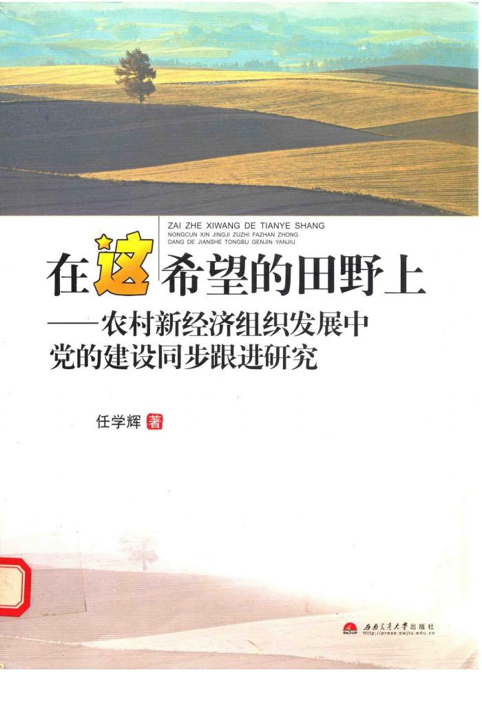 在这希望的田野上  农村新经济组织发展中党的建设同步跟进研究 封面