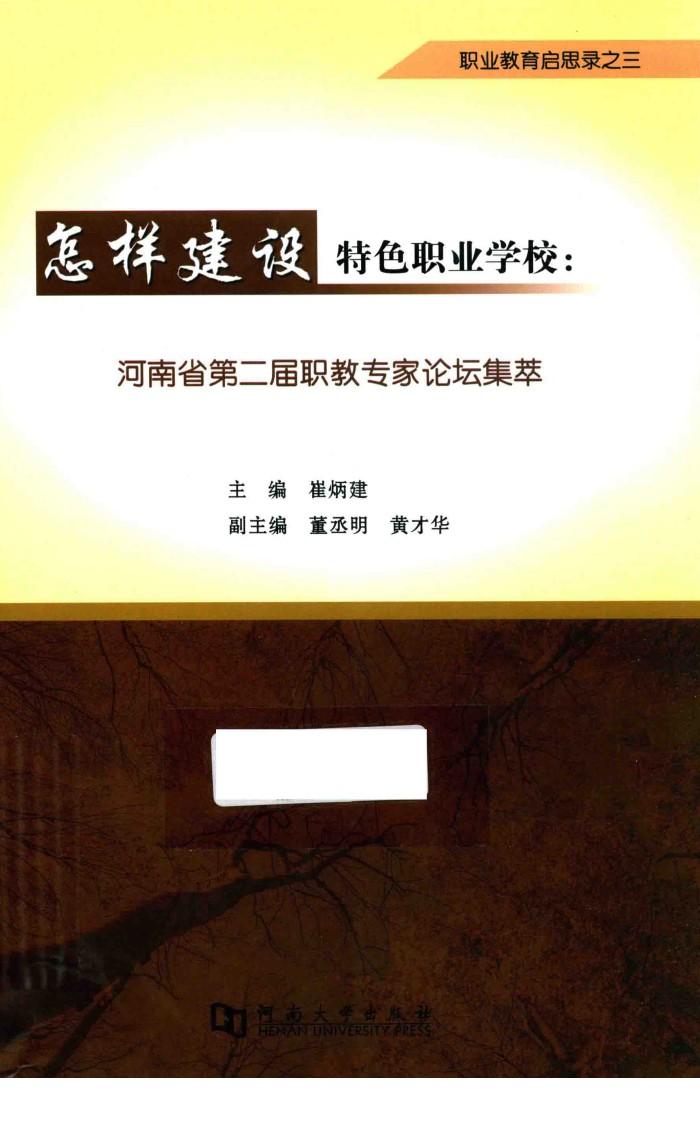 河南省第二届职教专家论坛集萃  怎样建设特色职业学校 封面