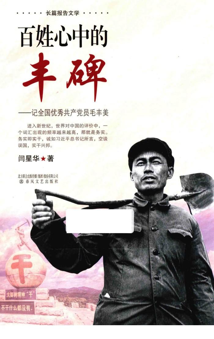 百姓心中的丰碑  记全国优秀共产党员毛丰美 封面
