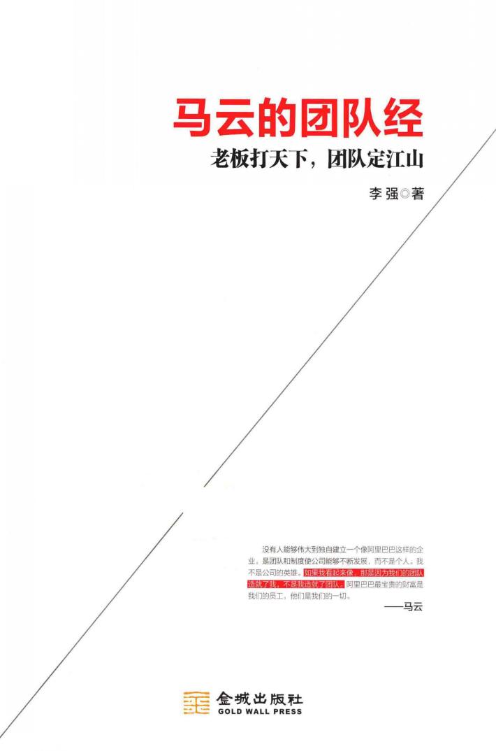 马云的团队经  老板打天下，团队定江山 封面