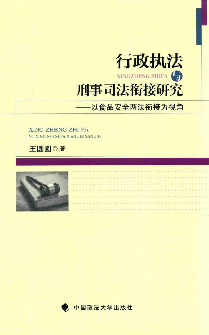 行政执法与刑事司法衔接研究  以食品安全两法衔接为视角 封面