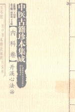 中医古籍珍本集成  内科卷  丹溪心法  上 封面