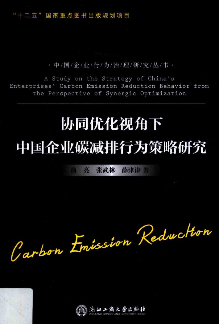 协同优化视角下中国企业碳减排行为策略研究 封面