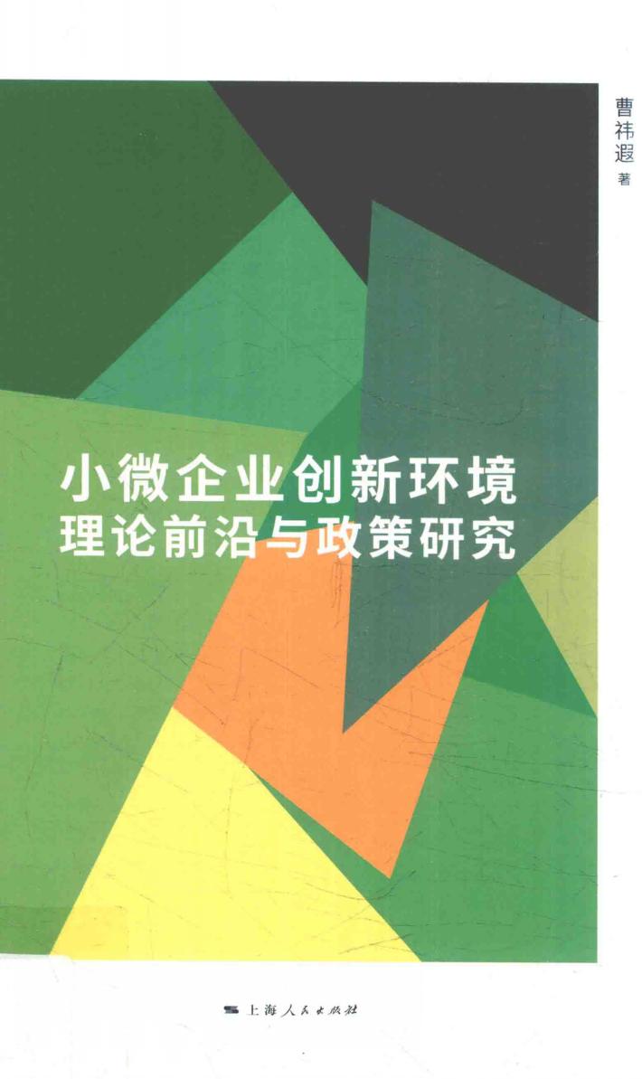 小微企业创新环境理论前沿与政策研究 封面