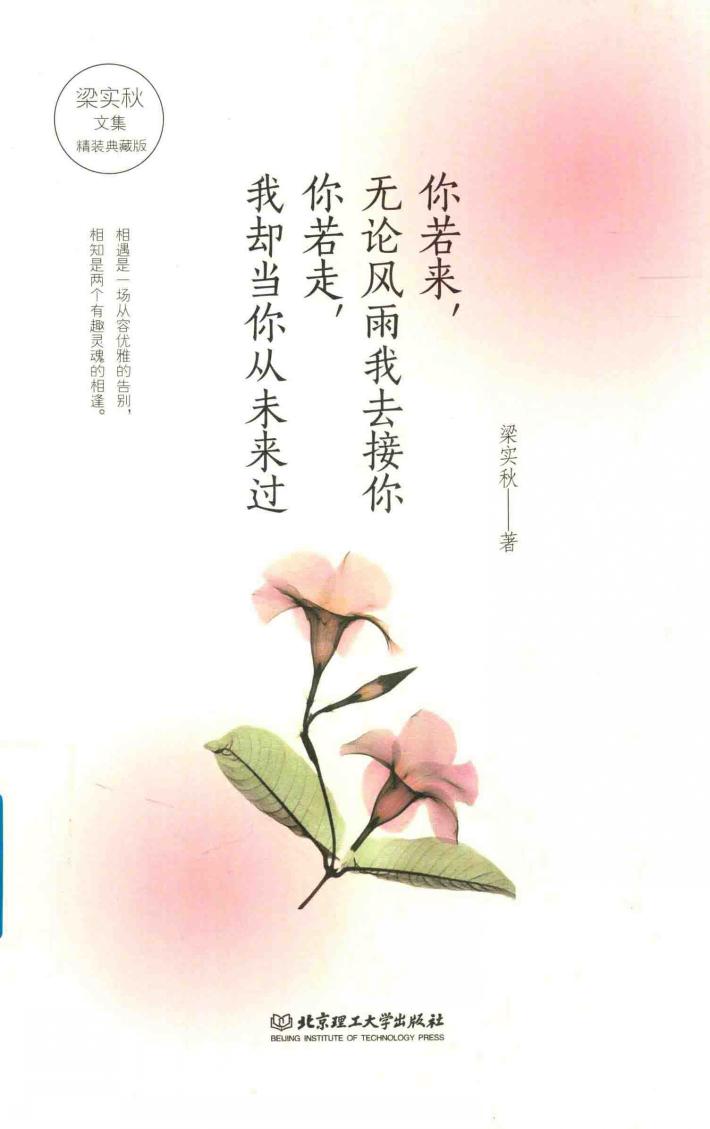 你若来  无论风雨我去接你  你若走  我却当你从未来过 封面