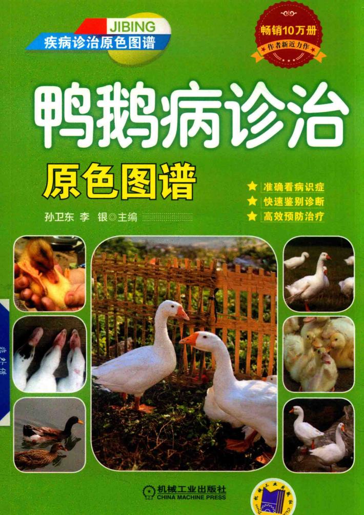 鸭鹅病诊治  原色图谱 封面