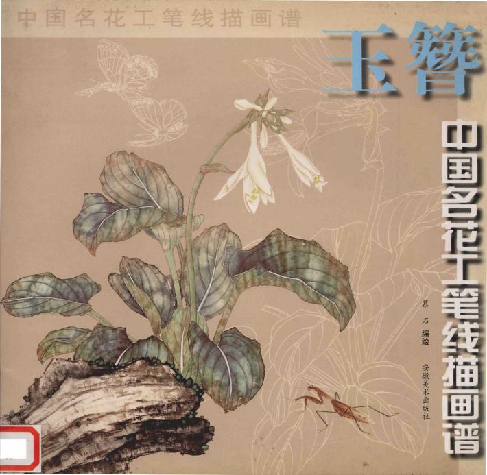 中国名花工笔线描画谱  玉簪 封面