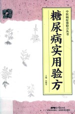 中医病症效验方丛书  糖尿病实用验方 封面