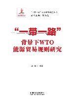 一带一路法律保障研究丛书  一带一路背景下WTO能源贸易规则研究 封面