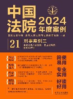 中国法院2024年度案例  21  刑事案例  3  侵犯公民人身权利民主权利罪侵犯财产罪 封面