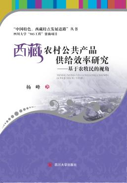 西藏农村公共产品供给效率研究 封面