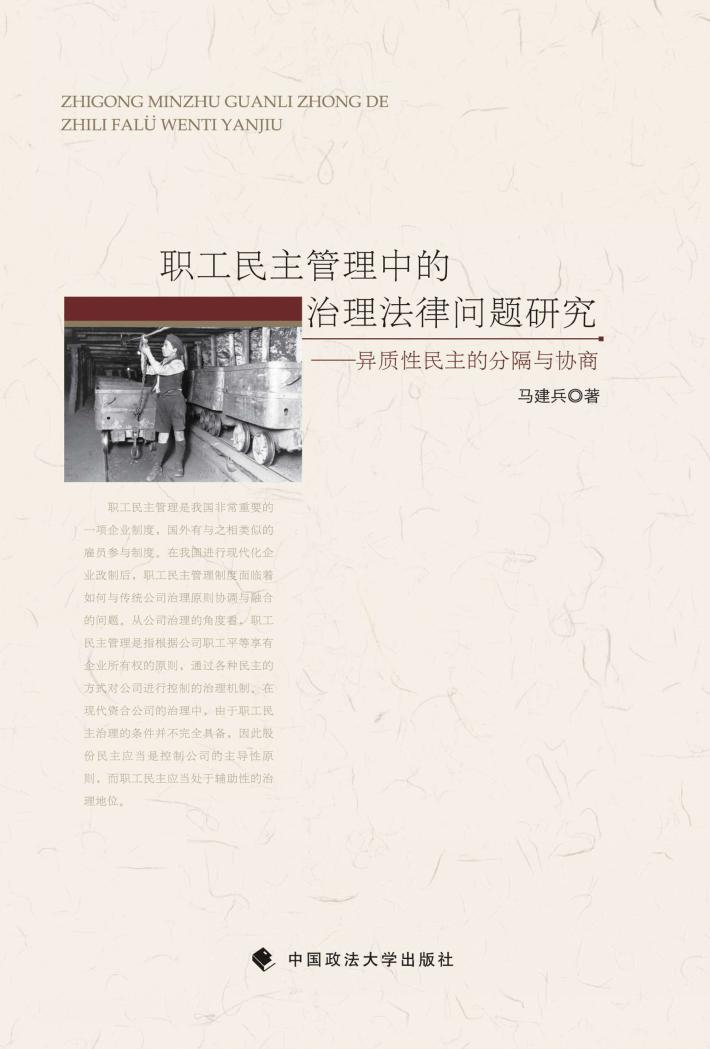 职工民主管理中的治理法律问题研究  异质性民主的分隔与协商 封面