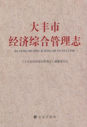 大丰市经济综合管理志 封面