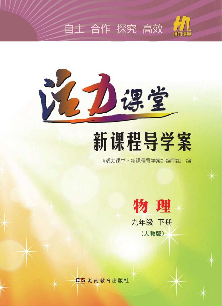 活力课堂·新课程导学案  物理  九年级  下  人教版 封面