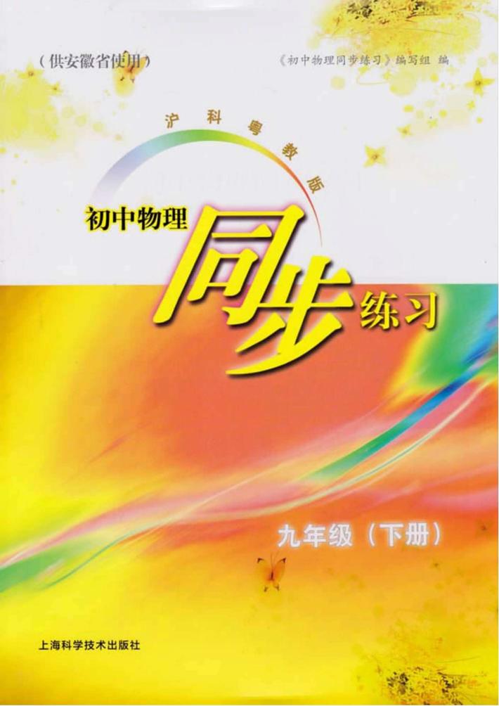 沪科粤教版初中物理同步练习  九年级  下 封面