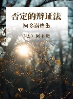 否定的辩证法  阿多诺选集 封面